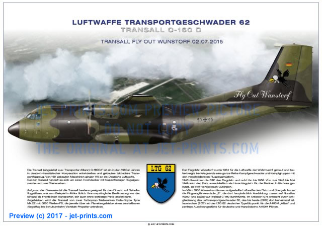 Lufttransportgeschwader 62 Transall 50+93, "Fly Out Wunstorf"
