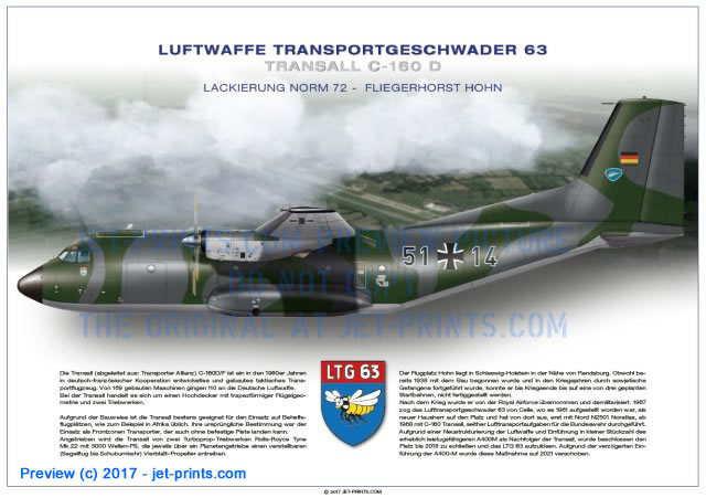 Lufttransportgeschwader 63 Transall 51+14, Lackierung Norm 72