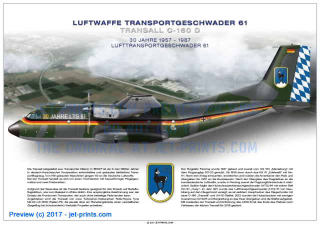 Lufttransportgeschwader 61 Transall 50+96, "30 Jahre LTG 61"