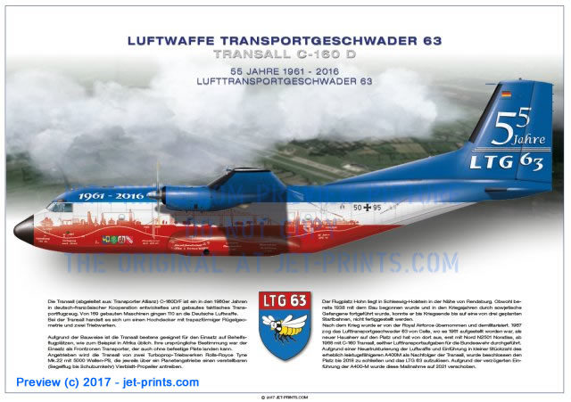 Transportwing 63 Transall 50+95, special paint "55 years TW 63"