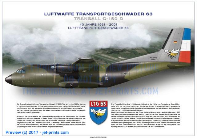 Lufttransportgeschwader 63 Transall 51+02, "40 Jahre LTG 63" Sonderbemalung