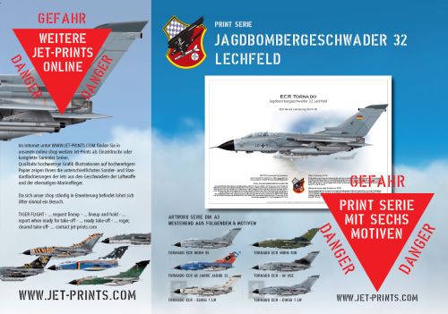 Sammler Serie Jagdbombergeschwader 32 Tornado Jets (6 Drucke)