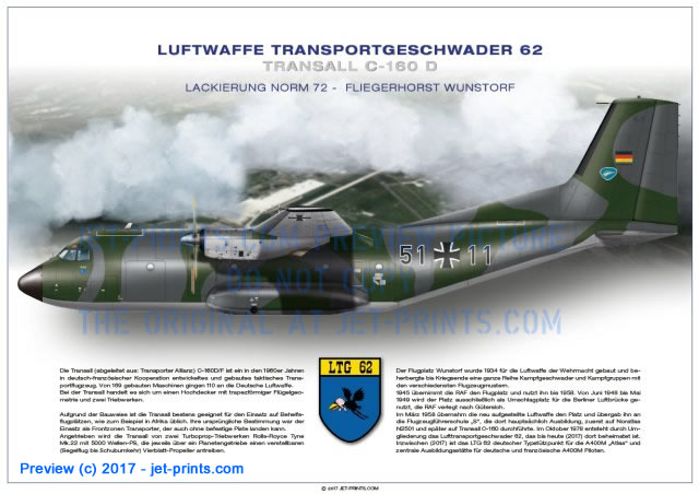 Lufttransportgeschwader 62 Transall 51+11, Norm 72 Tarnbemalung