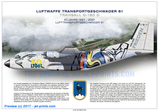 Lufttransportgeschwader 61 Transall 50+48, "50 Jahre LTG 61"