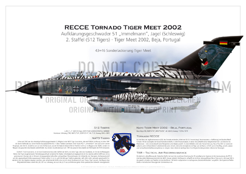 2nd Squadron Tactical Recce Wing (TRW) 51 Schleswig - Tornado RECCE 43+46 Tiger Meet 2002 Beja