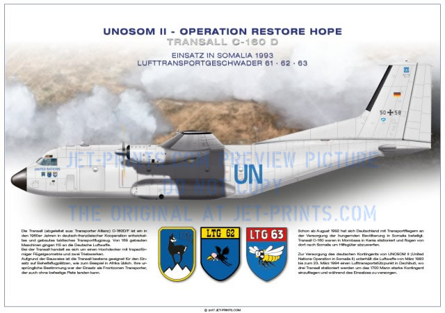 Transall 50+58, Exemplarisch für "Luftwaffe - UNOSOM II Mission, Somalia"