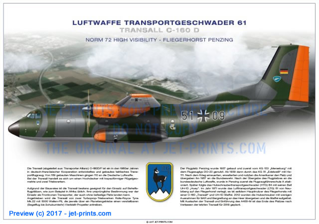 Lufttransportgeschwader 61 Transall 51+09, Norm 72 high visibility Bemalung